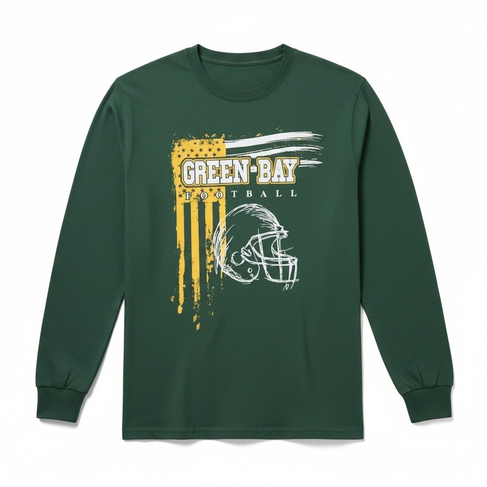 Green Bay Packers NFL Football Long Sleeve Graphic T-Shirt Men's S Green Yellow